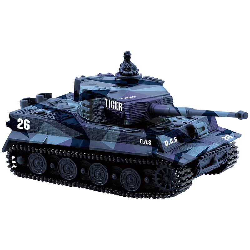 Camouflage Blue 4 цвета, Мини Тигр, военный боевой Радиоуправляемый танк, пульт дистанционного управления, армейский панзер, бронированные Детские электронные игрушки для мальчиков, детский подарок - Цвет: Camouflage Blue