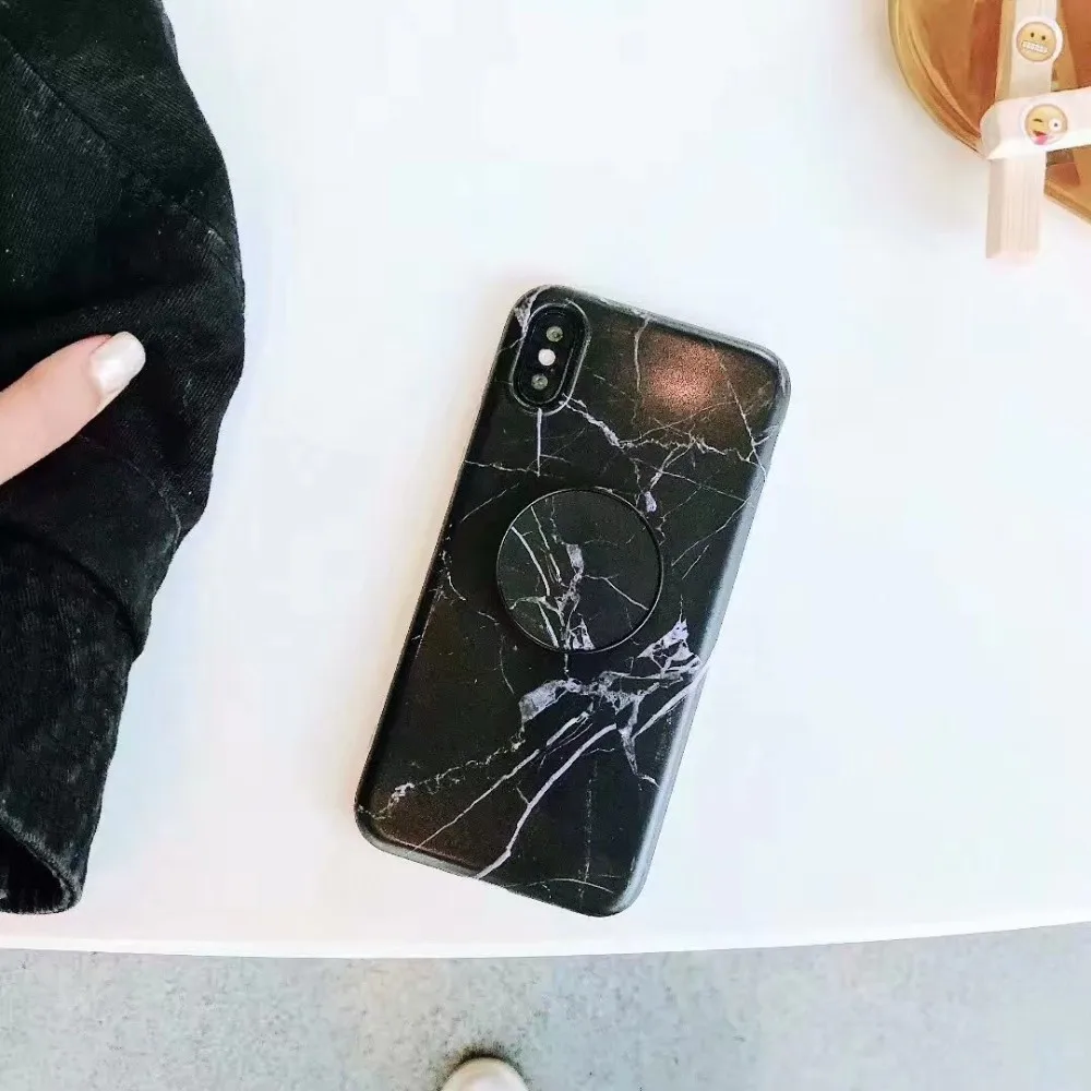 Marble Flexible Stand Holder Case For iPhone 7 X 6 6S 8 Plus Cover XS MAX XR 8Plus 7Plus Coque Fundas |