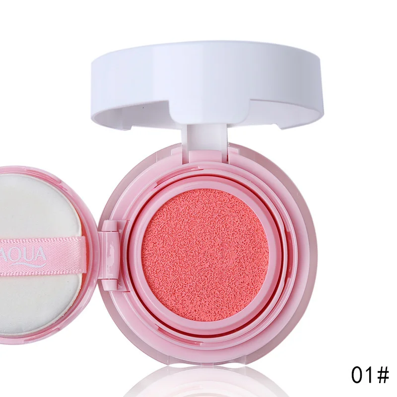 01 Light Pink BIOAQUA брендовые Румяна для подушек, палитра для макияжа, Минеральные румяна, бронзер, пудра, Новая косметика, Гладкий макияж, корейский макияж - Цвет: 01 Light Pink
