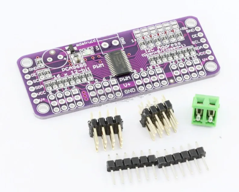 16 каналов 12 бит PWM I2C робот-автобус панель управления Сервоприводом для PCA9685 |