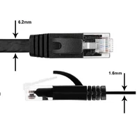 50pcslot pure copper wire cat6 flat utp ethernet network cable 2m 6ft rj45 patch lan cable blackwhite color