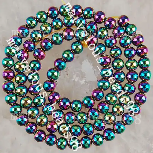 Бесплатная доставка красивые ювелирные изделия 4 ~ 10 мм пестрый Магнитный гематит