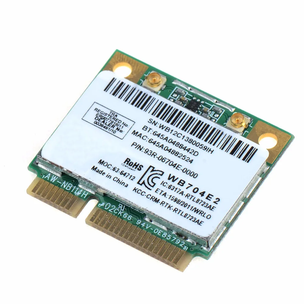 Портативные сетевые карты Mini PCI-E Combo беспроводная карта Realtek RTL8723AE 300M + 4 0 Bluetooth 802.11n