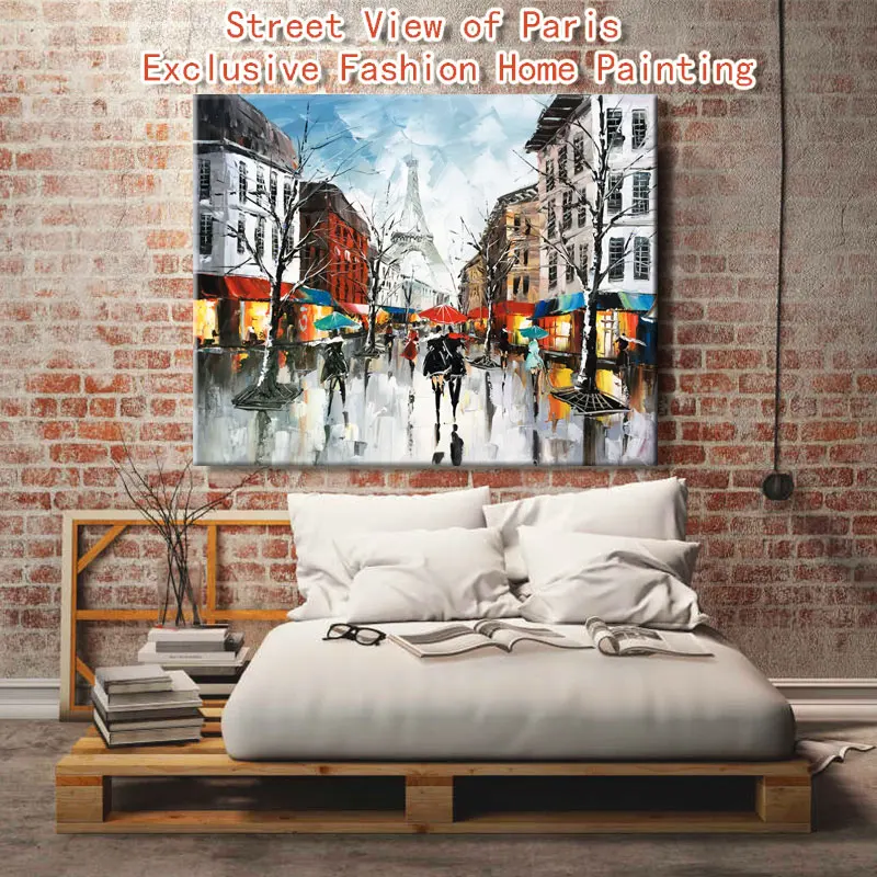 Рисуй по номеру Wall art живописи номерам Городские улицы модные гостиная