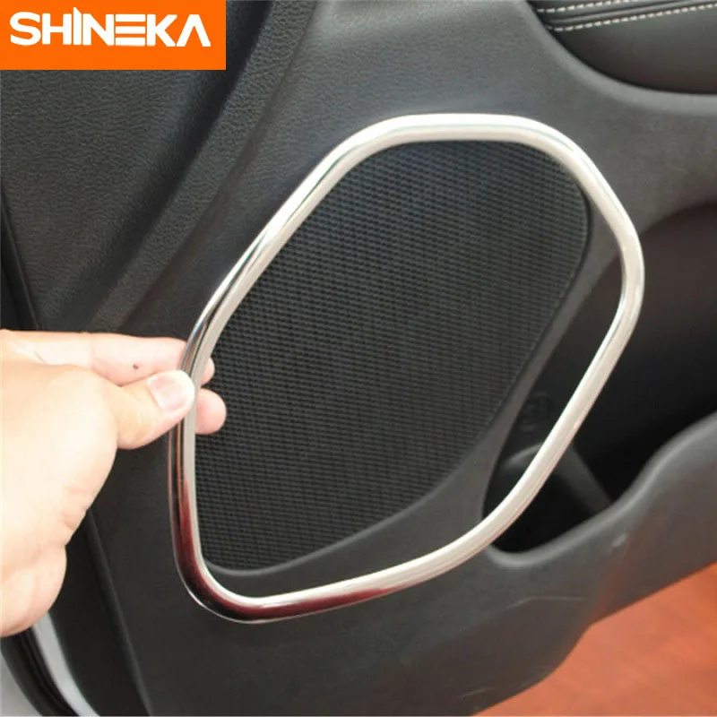 

Внутренние молдинги SHINEKA для Jeep Grand Cherokee 2011-2016 4 шт., наклейка на кольцо динамика для внутренней двери Jeep Grand Cherokee