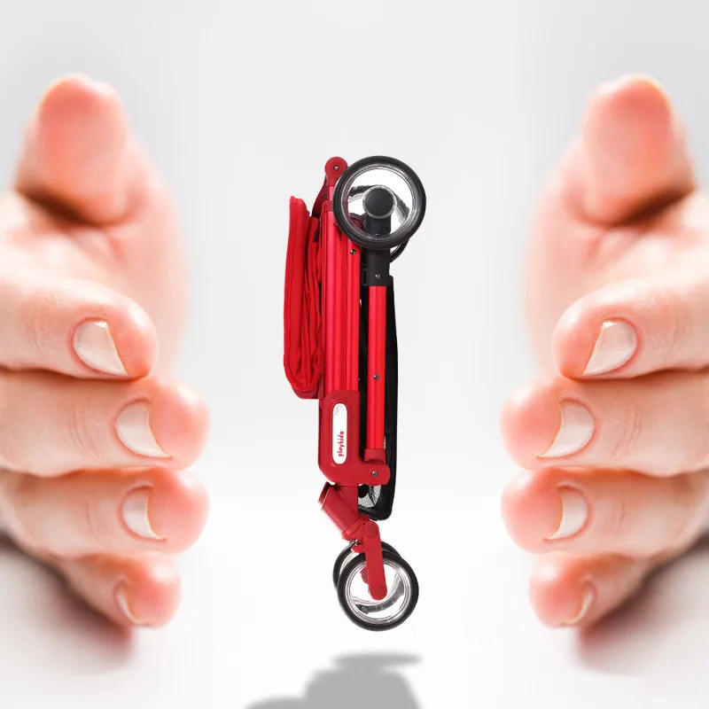 Легкая детская коляска с высоким ландшафтом четырехколесная складная