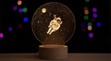 Белый 3D светодиодный Ночной светильник, рождественский подарок для детей, лампа, светильники, астронавт, олень, прикроватная лампа, украшение дома, лампа - Испускаемый цвет: Белый