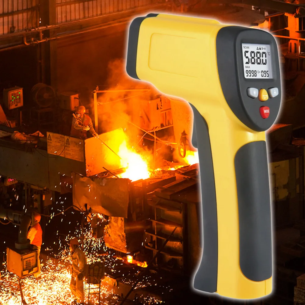 Многоцелевой Двойной лазерный ЖК-дисплей ИК инфракрасный термометр-50 до 1050