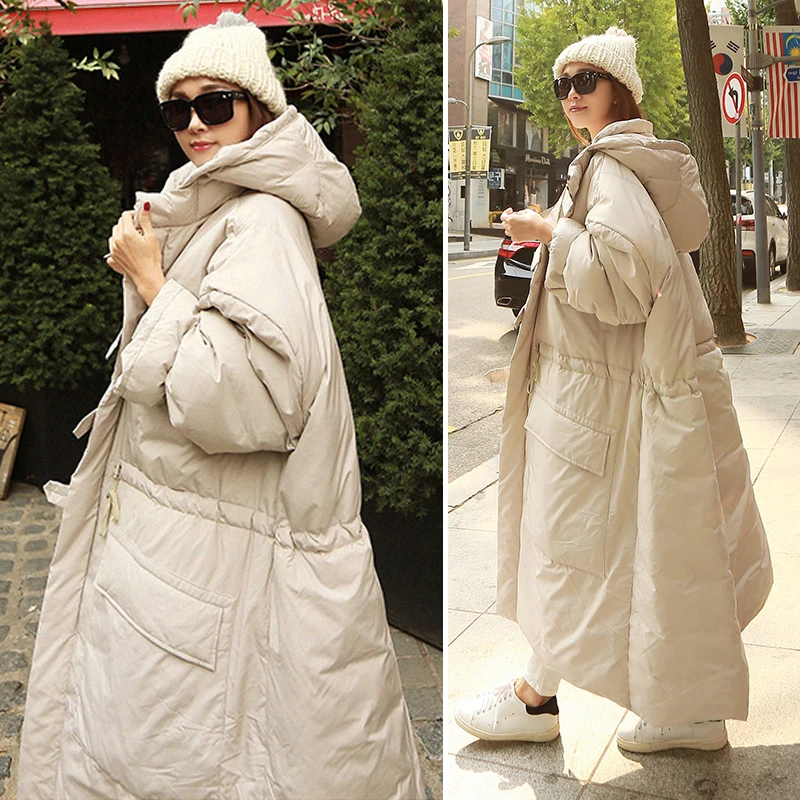 Новинка 2017 года Горячие Асимметричная Длина толстые пуховики Свободные Хлопок