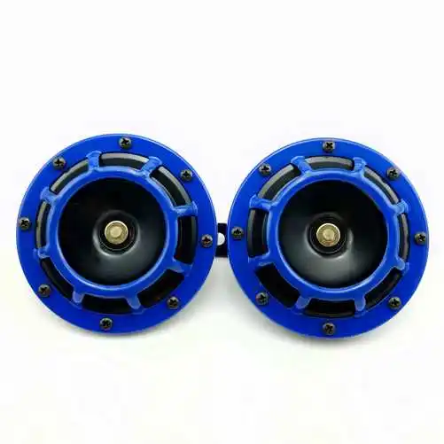 Deep Blue 2 шт. 12 v 115DB супер громкий звуковой сигнал компактный электрический взрыв тон воздуха рог комплект для мотоциклов и автомобилей - Цвет: Deep Blue