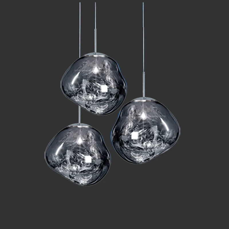 Стеклянный подвесной светильник серебряное освещение современный потолочный