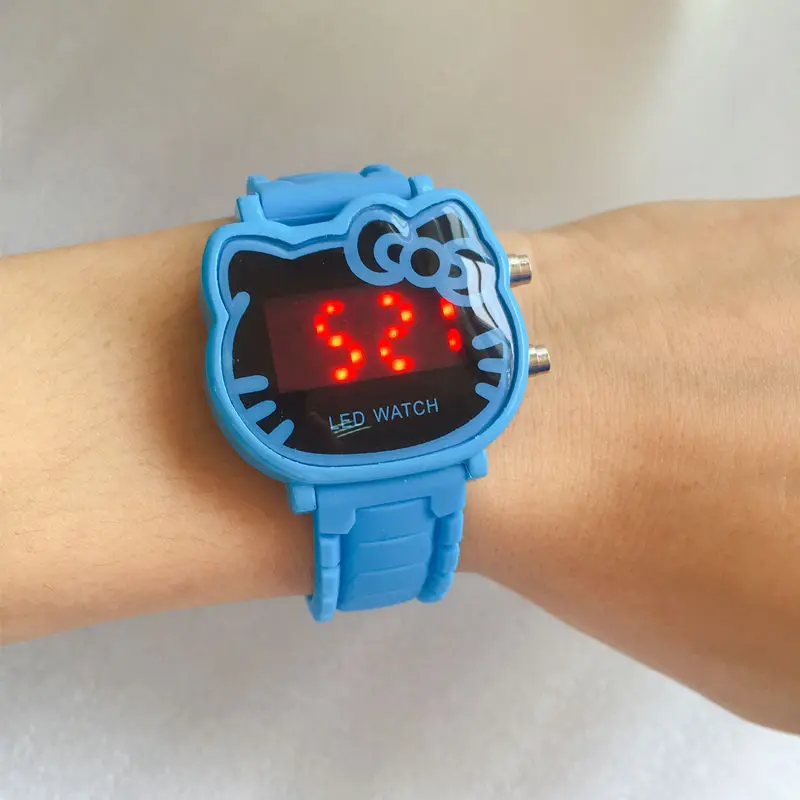Hot Hello Kitty LED Children Watches 2018 Rubber Strap Child Watch Fashion Girls Kids Digital Wristwatch Casual Clock | Наручные часы