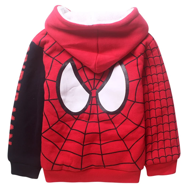 Флисовые толстовки для мальчиков с рисунком Человека-паука детская зимняя