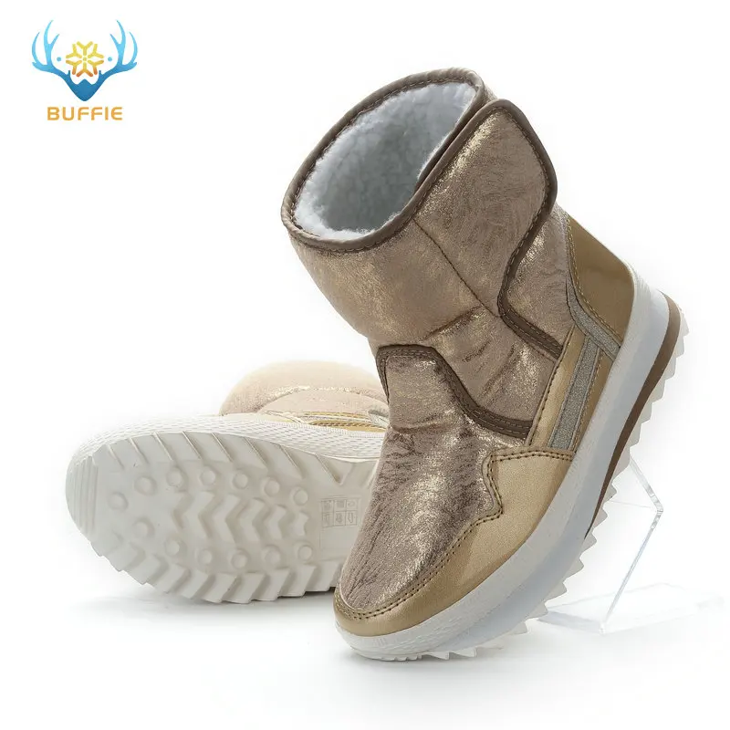 Женские теплые ботинки на меху зимний светильник золотистого цвета из ЭВА|Зимние