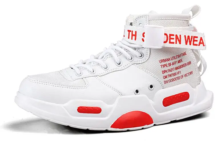 Белый Men Super Cool Running Star Sneakers Spring High Top Trend Man Shoes Women Brand Comfortable Breathable Waterproof Walking Shoes - Цвет: Белый
