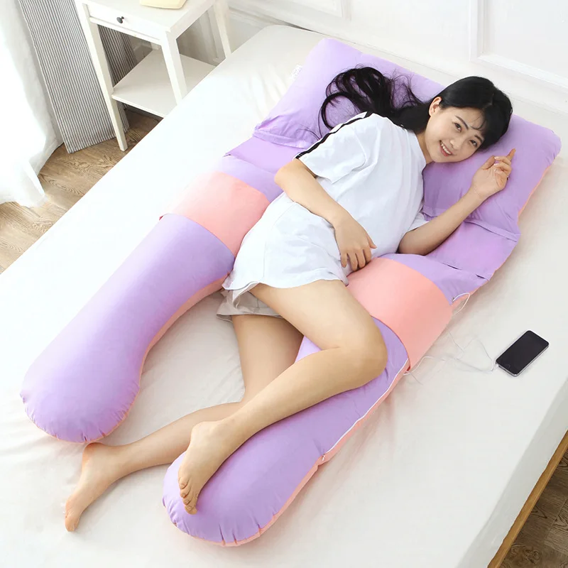 

Multi Usage Pink Blue Pregnancy Pillow For Side Sleepers U Shape Maternal Sleeping Body Pillow Lovely 150*85cm Waist Pillow