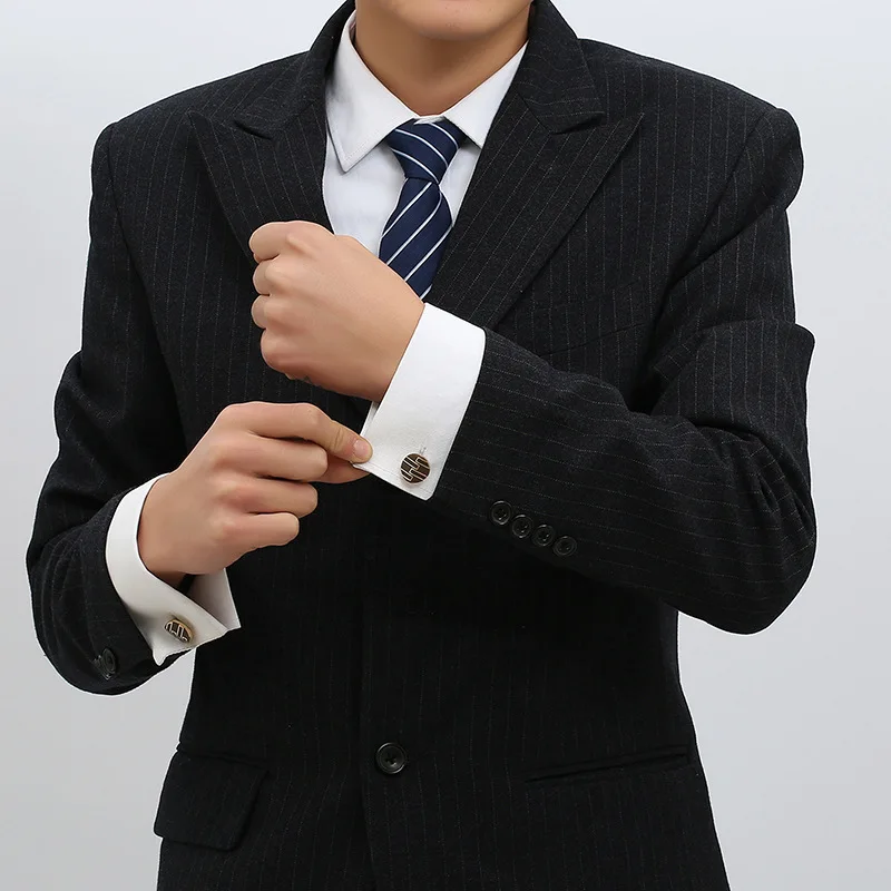 Мода Новый французский Стиль золото Для Мужчин's Бизнес костюм запонки |