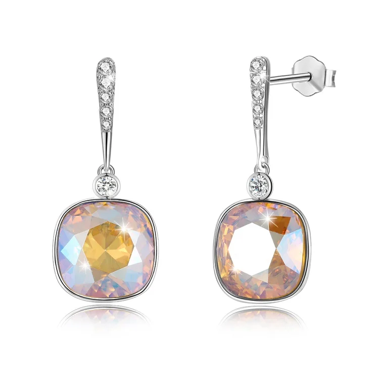 LEKANI кристаллы от Swarovski кошка жемчужные серьги 925 женские серьги ювелирные изделия Элегантный шик простой Brincos 11 цветов подарок - Цвет камня: SVE300-SHIM226