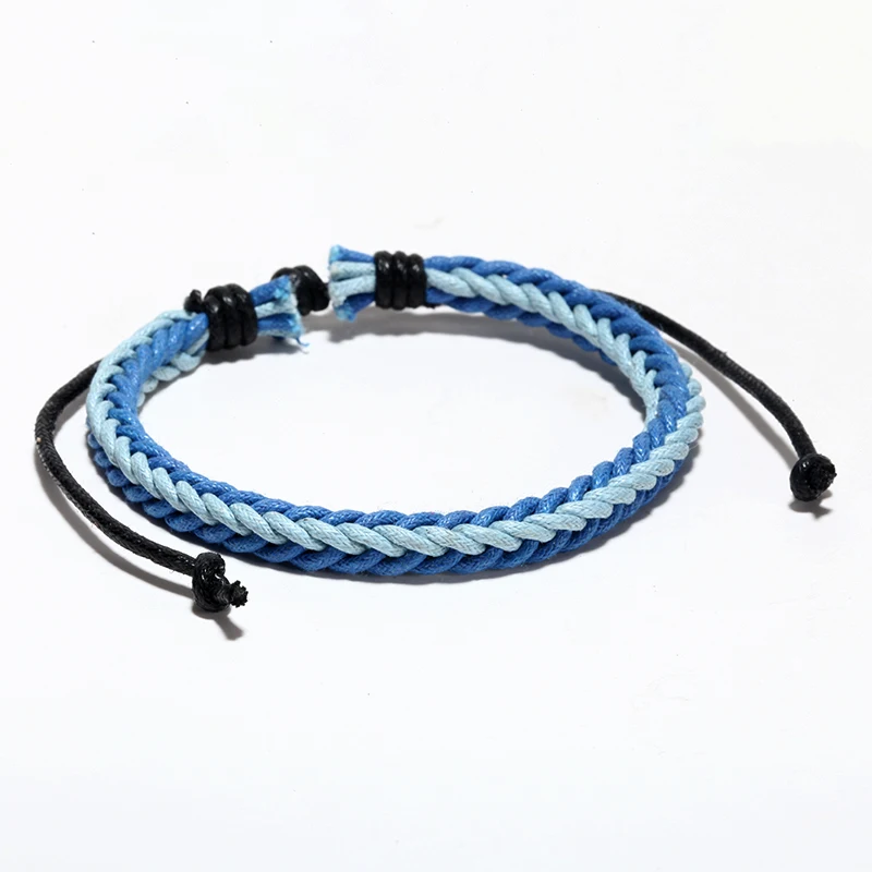 Кожаный браслет Mcllroy плетеный кожаный регулируемый с цветной веревкой rock для