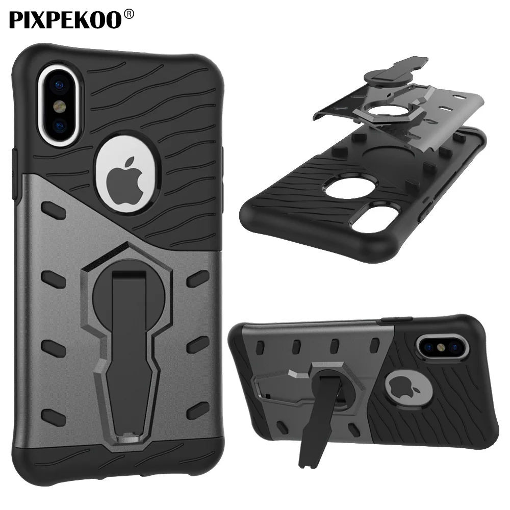 Pixpekoo для iphone х чехол противоударный бампер Подушки Slim Fit Панцири Защитная крышка