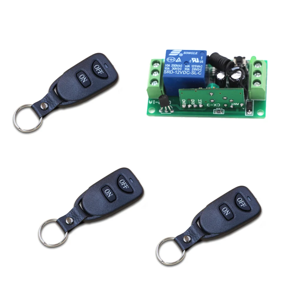 Free Shipping 1CH Wireless RF Remote Control Switch 3 Transmitter + Receiver 315/433mhz DC 24V 12V 9V | Обустройство дома