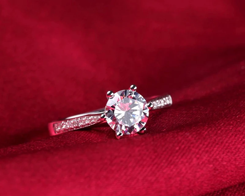 Классические обручальные кольца Yanleyu с бриллиантами в 1 карат для женщин серебро