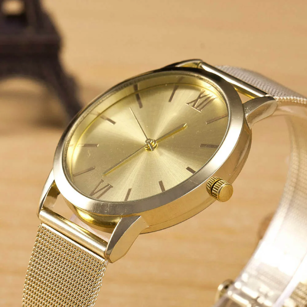 Модные женские туфли часы Для мужчин простой Нержавеющая сталь Аналоговые
