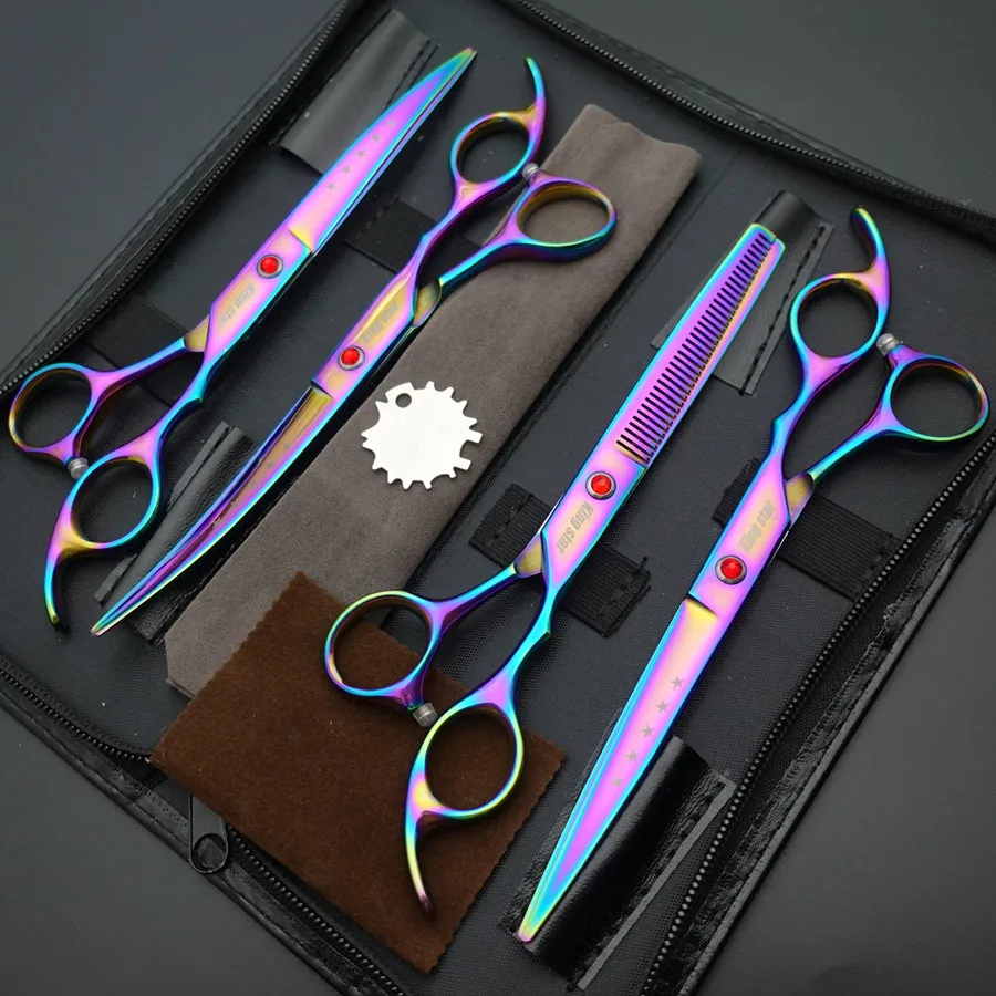 7-дюймовые титановые радужные профессиональные технические прямые филировочные