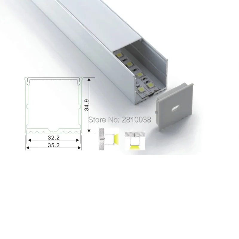 100X1 м наборы/партия поверхностный монтаж алюминиевый светодиодный канал и