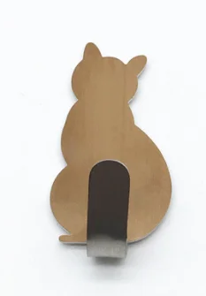 2pcs Gold 2 шт. самоклеющиеся крючки с рисунком кота для хранения, держатель для ванной, кухни, вешалка, на стену, на дверь, для одежды, вешалки для полотенец - Цвет: 2pcs Gold