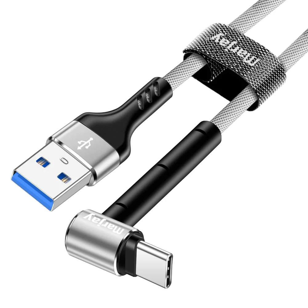 Белый Marjay usb type C кабель 90 градусов Быстрое зарядное устройство type-C кабель для samsung S9 S10 Xiaomi mi9 huawei P30 Pro мобильный телефон USB C шнур - Цвет: Белый
