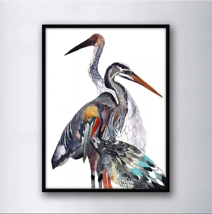 Европейские современные три Cormorants Osprey декоративные картины Модульная картина