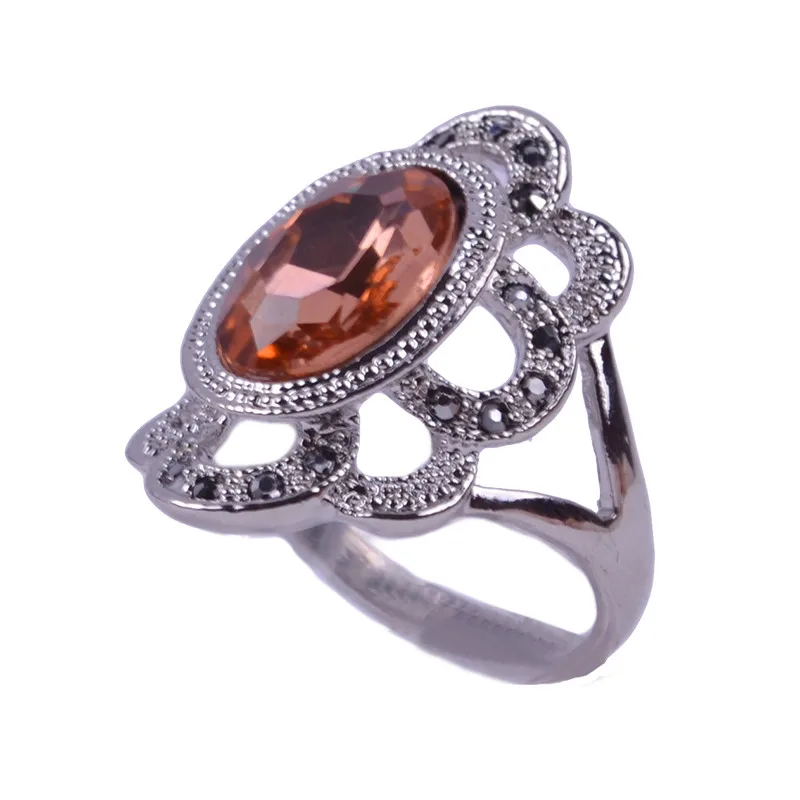 Casdinyna Роскошное винтажное стеклянное кольцо цвета шампанского модные ювелирные