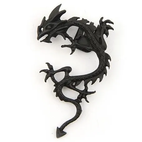 2014 Популярные готические винтажные мужские серьги каффы с драконом в стиле панк