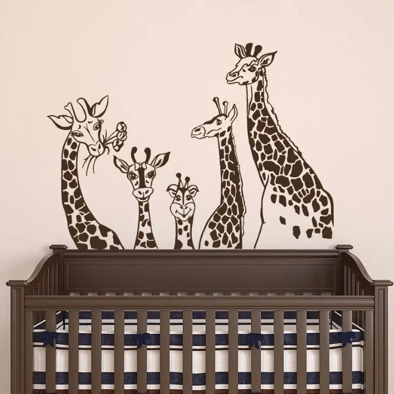 

Giraffes Wall Decals Giraffe Family Wall Stickers Nursery Home Decor Wall Decal Removable Kids Room Sticker Giraffe Mural AY038