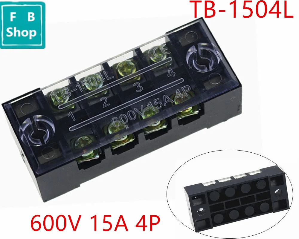 1 шт. 600V 15A TB 1504 Панель Крепление фиксированный барьер 4 положения клеммный блок