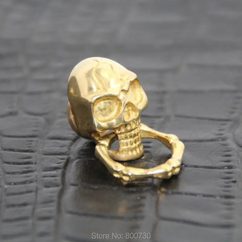 (C06) 3 шт. твердая латунь Concho Slide Skull O Ring Соединительная цепочка для кошелька деталь