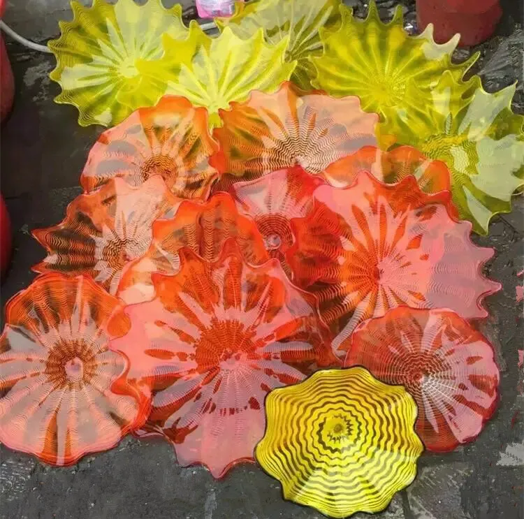 Настенные подвесные тарелки для коридора в стиле галереи оранжевого цвета