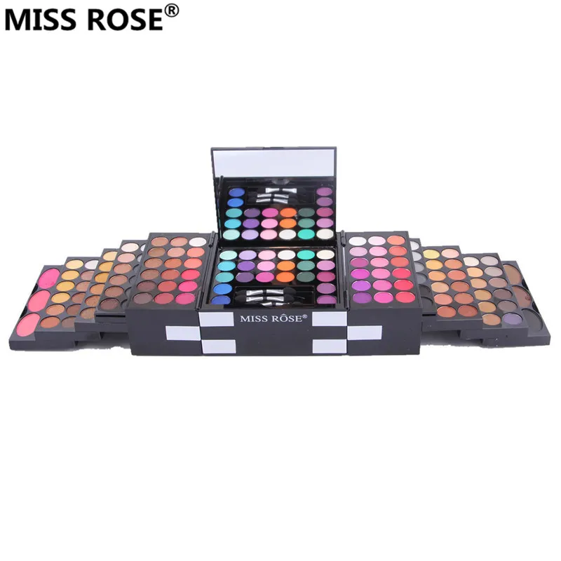 MISS ROSE make up case makeup set of 144 colors matte shimmer eye shadow 3 eyebrow pressed Blush powder eyeshadow | Красота и