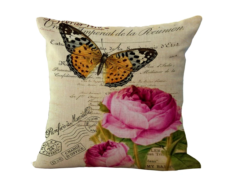 Квадратные декоративные диванные подушки 18 дюймов сиденье с принтом французских