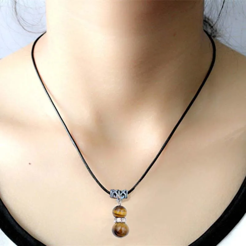 Ожерелье из натурального камня тигровый глаз гранат оникс ожерелье черной кожи