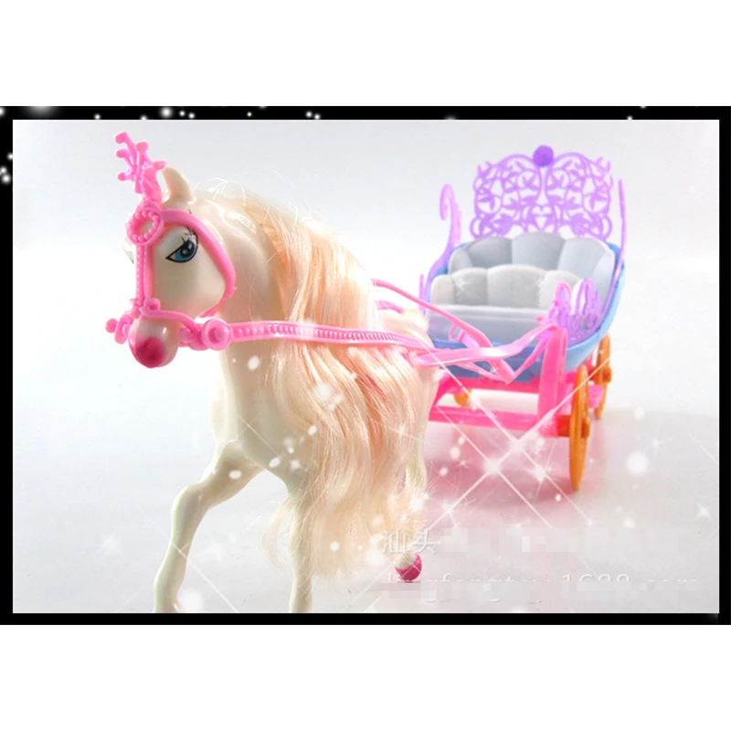Jimusuhutu мини цветная лошадиная каретка для Барби Келли Кукла Мечта Замок девочка