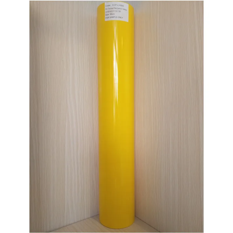 (50 см х 25 м/рулон) ПУ гибкий лимонно желтый цвет теплопередача виниловая для ткани