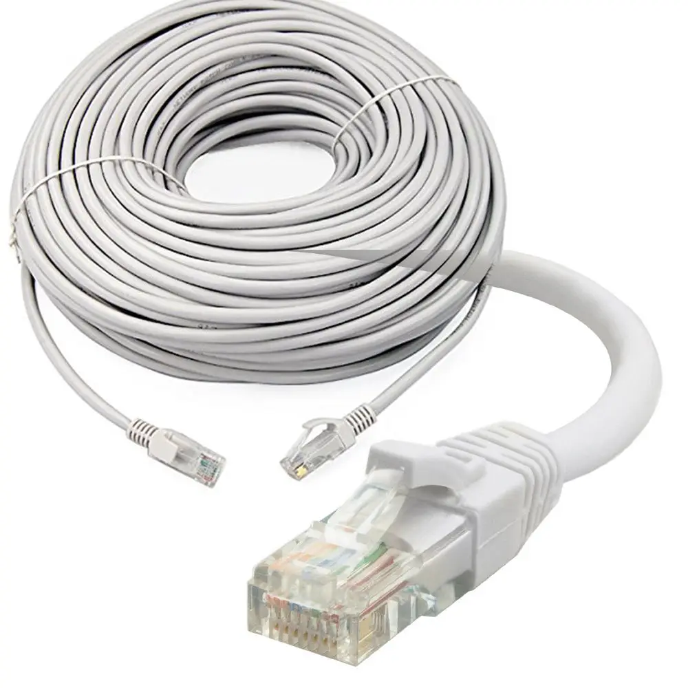 RJ45 Cat5e Network LAN Cable Ethernet Patch Lead Short - Long 15m 20m 30m 50m for 3.0mp 4.mp 1080p POE CCTV NVR System