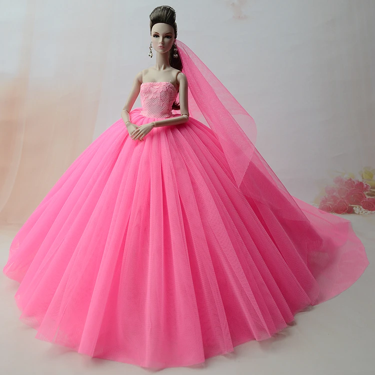 Dress + Veil / 15 Styles Gorgeous Wedding Party Gown Lace Outfit Clothing For 1/6 Xinyi Barbie FR Doll Toys for Children | Игрушки и