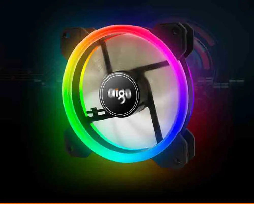 Aigo DR12 ПК охлаждающий вентилятор в корпусе для компьютера 12V регулируемый светодиодный RGB охлаждающий вентилятор 120 мм бесшумный вентилятор ПК кулер с ИК-пульт дистанционного управления