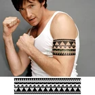 Водостойкая Временная тату-наклейка, треугольная линия, лента, искусственная тату, индивидуальность флэш-тату, талия, руки, стопы, тату для девочек, женщин, мужчин