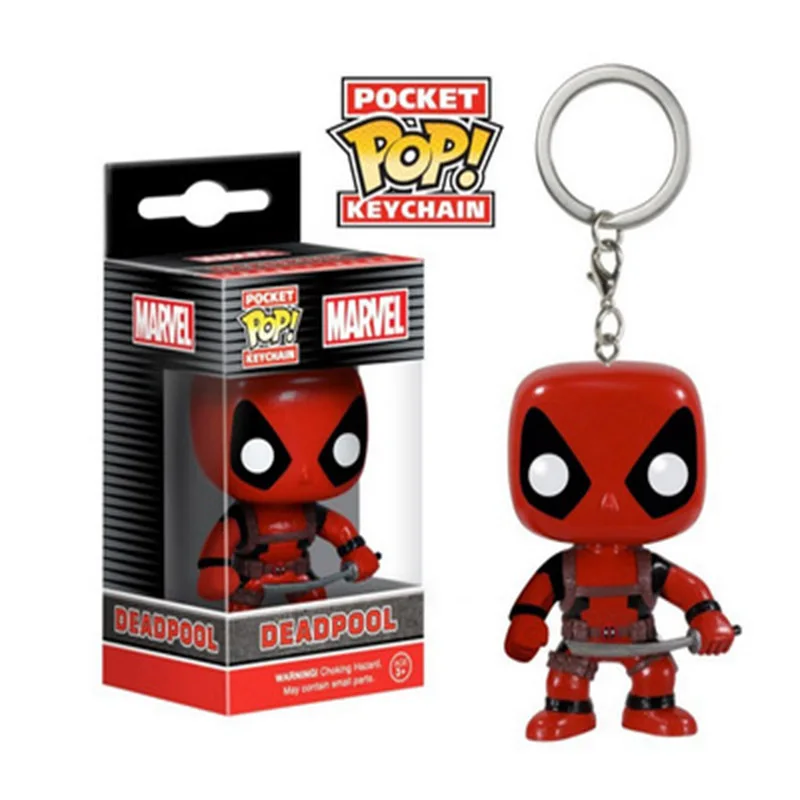 FUNKO POP Avengers 4: Endgame капитан чудо-яд Дэдпул брелок с Железным человеком Фигурки игрушки для детей Рождественский подарок - Цвет: Розовый