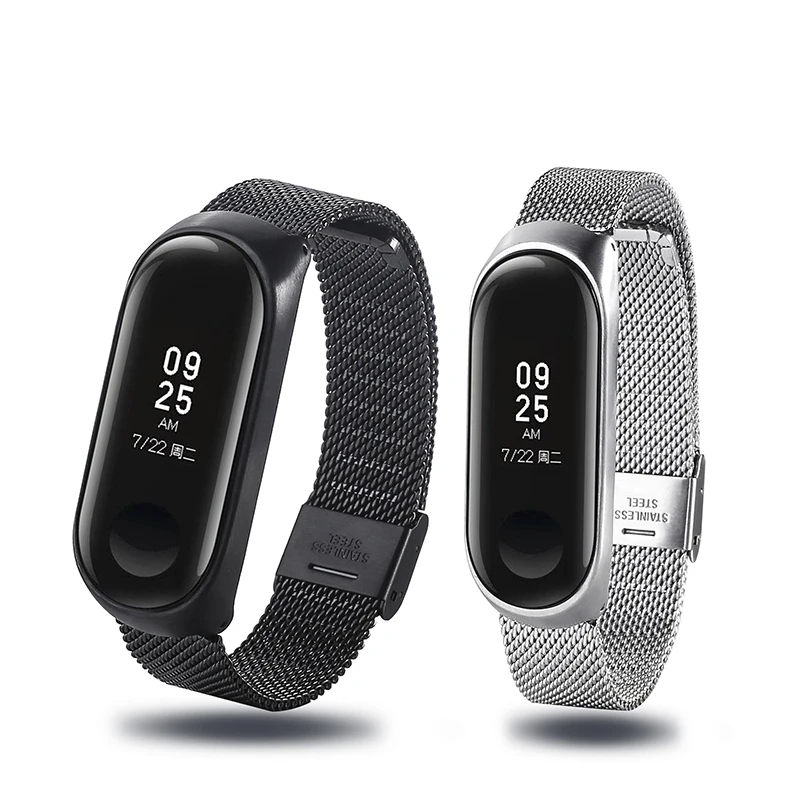 Ремешок Миланская петля для Xiaomi Mi Band 4 3 умные часы из нержавеющей стали 2 ремешок