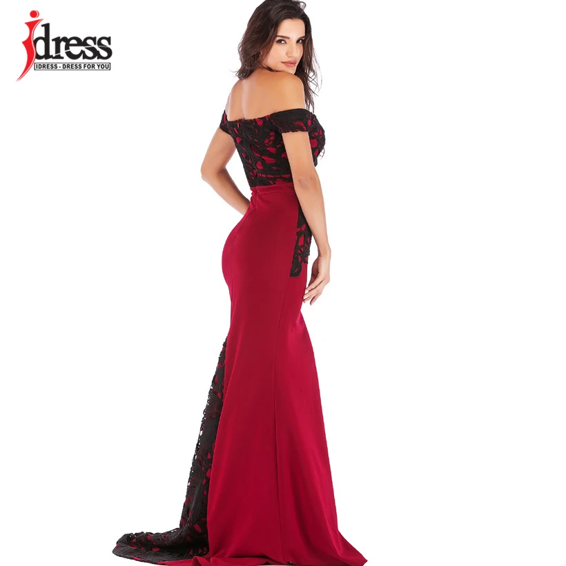 IDress Высокое качество Robe De Soiree летнее макси платье женское платье большого размера Свадебные Кружева Bodycon Вечерние длинные платья